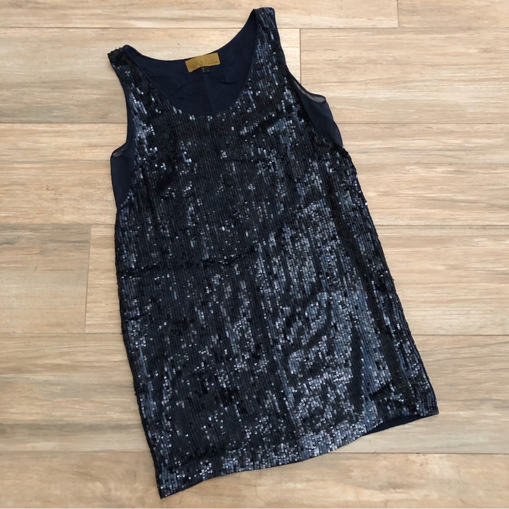 Nicole Miller Navy Sequin Tank Dress Size 4